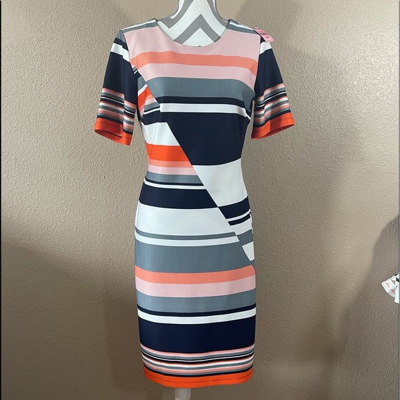 Enfocus Studios Bodycon Dress Geometric Design - Picture 2 of 12